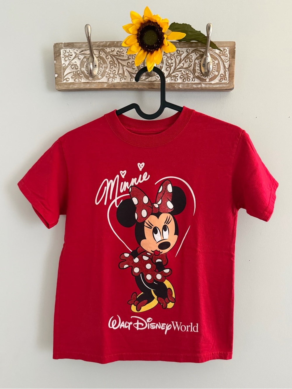 DISNEY PARKS Minnie Mouse Red Walt Disney World Tee - Kids Size Small